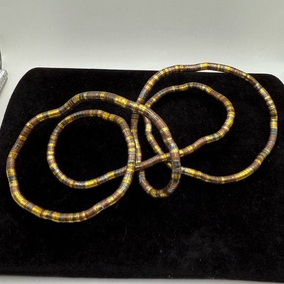 Vintage Twist Moldable Snake Coil Necklace Bracelet –Silver & Gold Tone Flexible - Picture 2 of 3
